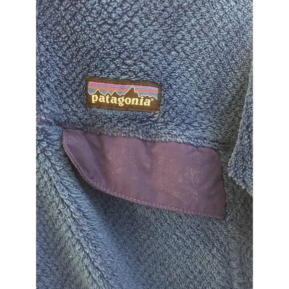 Patagonia Fleece Sweater Womens XS 1/4 Button Dark Blue Pullover Polartec - Picture 2 of 9
